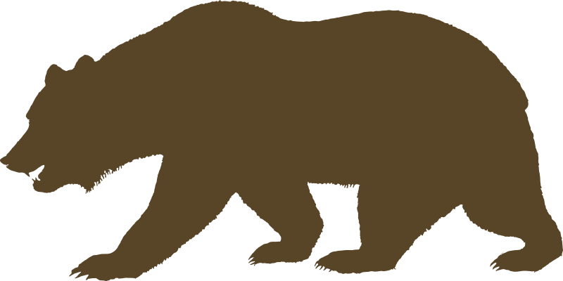800x400 Bear Singing Clipart Outline