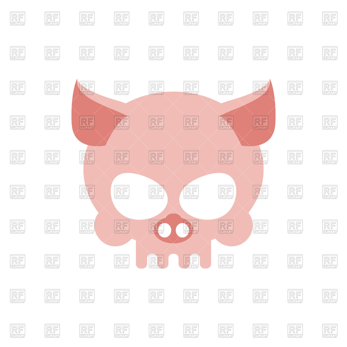 1200x1200 Pig Skull Isolated Royalty Free Vector Clip Art Image