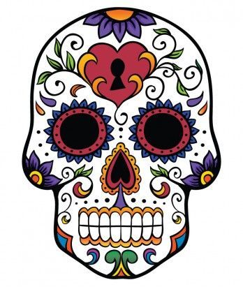 348x411 Fancy Sugar Skull Clipart
