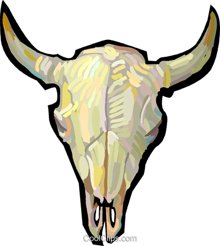 429x480 Bull Skull Royalty Free Vector Clip Art Illustration Vc048238