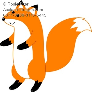 299x300 Cartoon Fox Standing On Its Hind Legs Royalty Free Clip Art Image