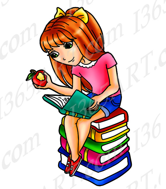 570x651 50% Off Girl Reading Clipart Girl Reading Clip Art Digital