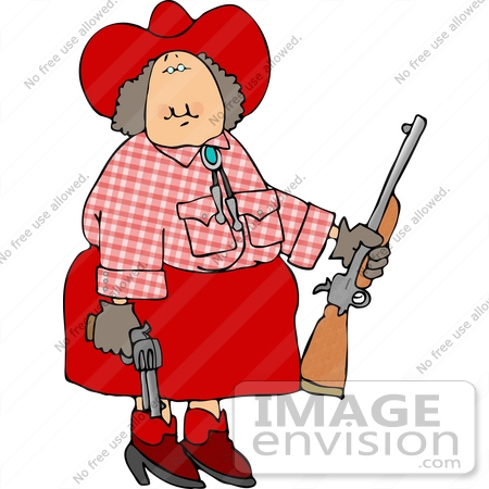 450x450 Annie Oakley Cowgirl With Guns Clipart