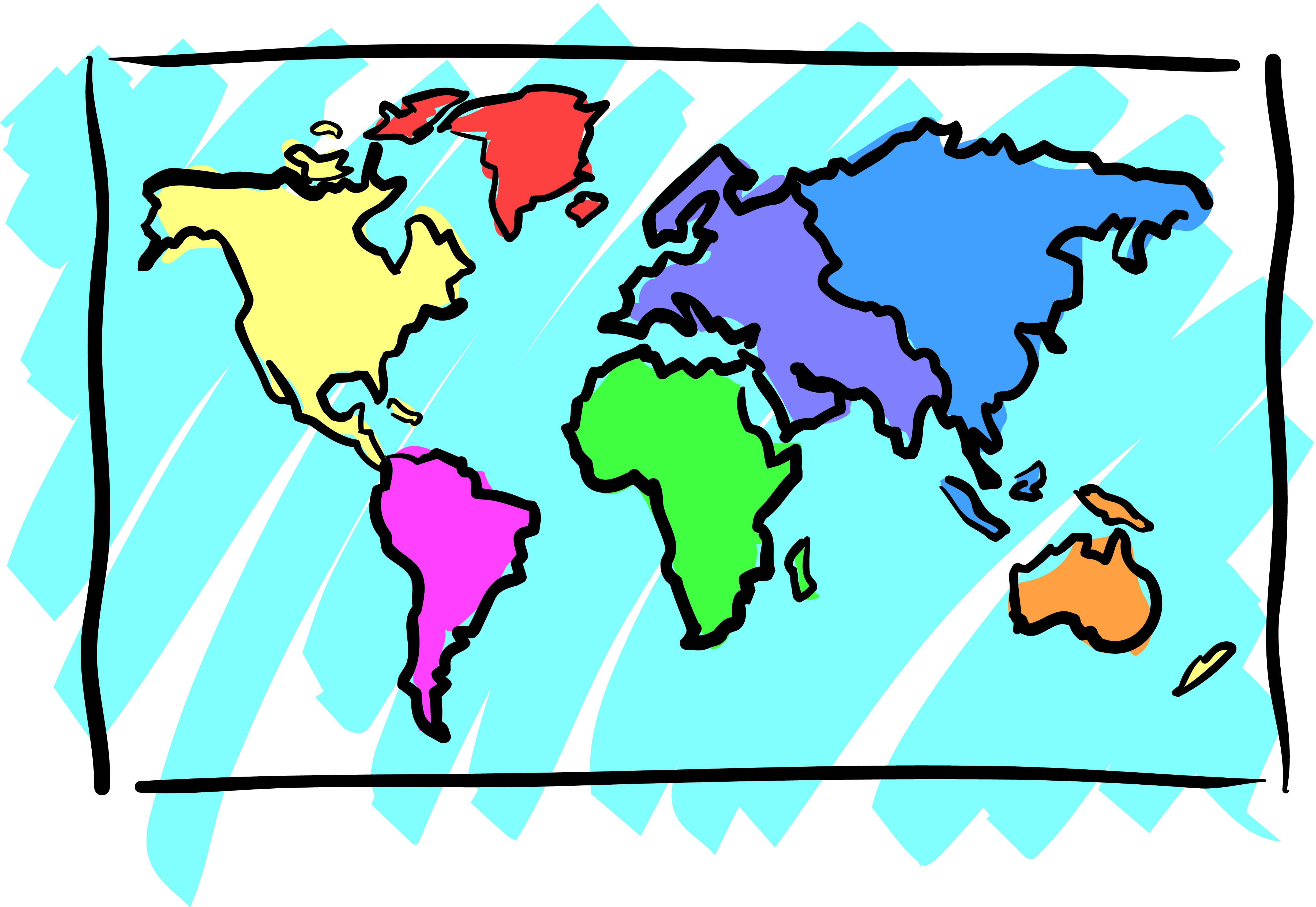 4913x3387 Clip Art World Map With Countries Clipart Kid