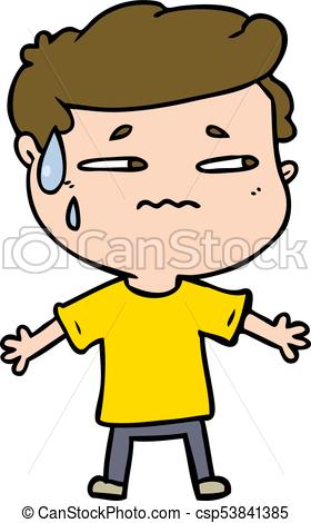280x470 Cartoon Anxious Man Vector