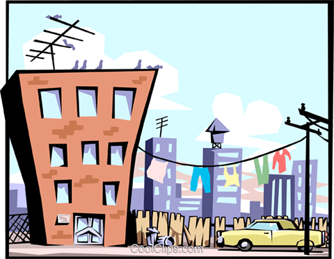 480x373 Apartment Building Royalty Free Vector Clip Art Illustration