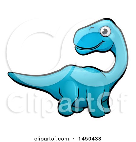 450x470 Clipart Graphic Of A Cartoon Blue Apatosaurus Dino