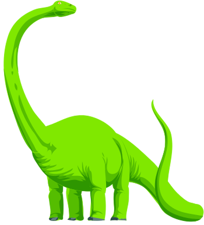 400x440 Green Apatosaurus Clipart