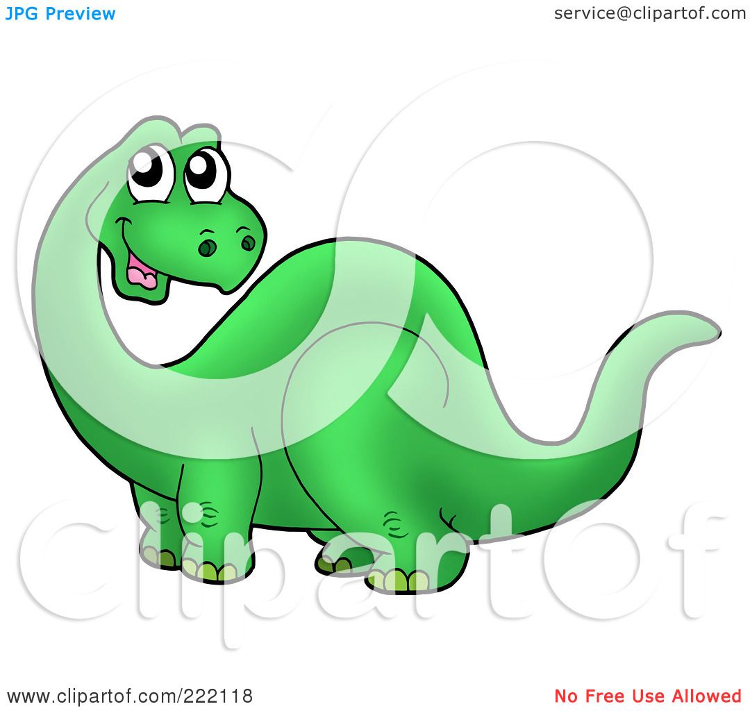 1080x1024 Royalty Free (Rf) Clipart Illustration Of A Cute Green Apatosaurus