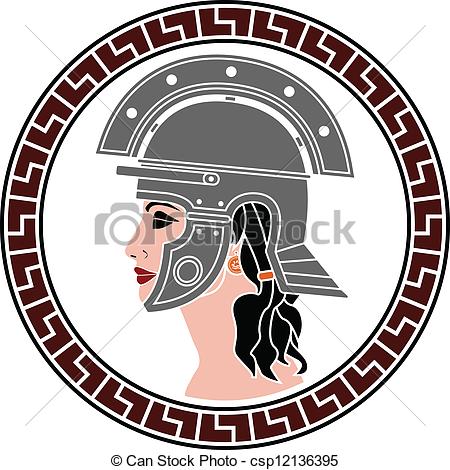 450x470 Profile Of Amazon Women. Stencil Eps Vectors