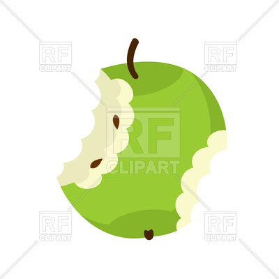 400x400 Green Apple Core Isolated Royalty Free Vector Clip Art Image