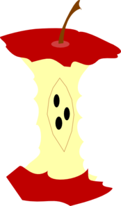 174x297 Red Apple Core Clip Art