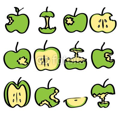 400x400 Green Bitten Apple 3d, Apple, Art, Bite, Cartoon, Clip Art, Core