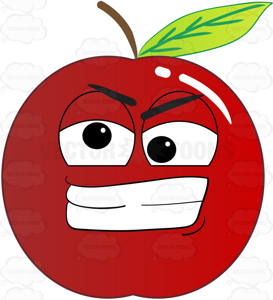 933x1024 Crazy And Frustrated Apple Emoji Cartoon Clipart Vector Toons