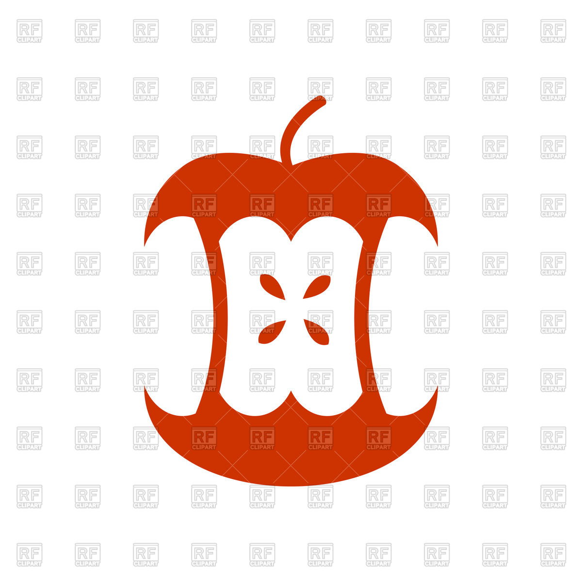 1200x1200 Apple Core Icon Isolated Royalty Free Vector Clip Art Image