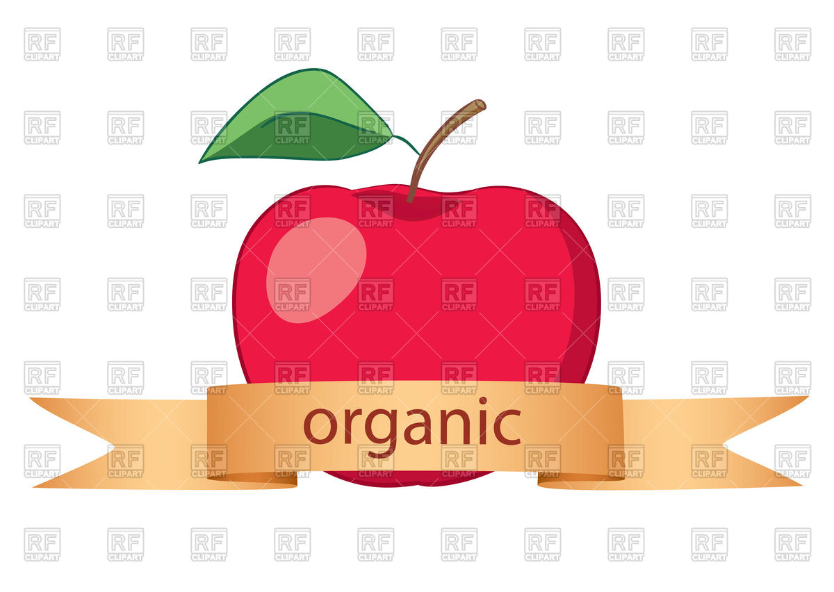 1200x852 Red Apple With Gold Ribbon Royalty Free Vector Clip Art Image