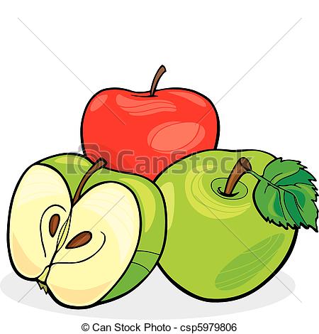 450x470 Three Apples. Illustration Of Three Juicy Apples Clip Art Vector
