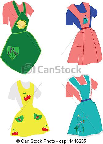 335x470 Fifties Apron Set. Aprons From Fifties In Set Vectors