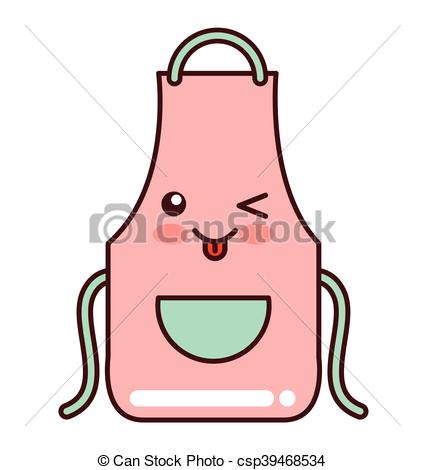 425x470 Kitchen Apron Isolated Icon Vector Illustration Design Vectors