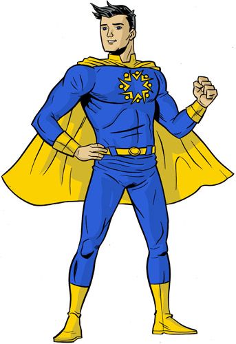 343x500 Superhero Body Template Clip Art