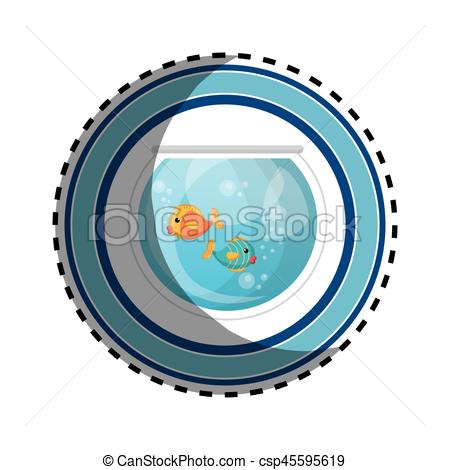 450x470 Fish In Aquarium Pet Vector Illustration Design Vector Clip Art