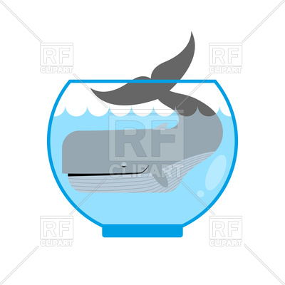 400x400 Funny Whale In Aquarium Royalty Free Vector Clip Art Image