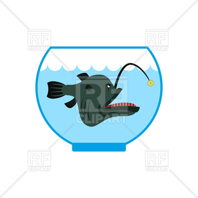 400x400 Predatory Fish In Aquarium Royalty Free Vector Clip Art Image