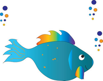 350x276 Free Clip Art Picture Of A Tropical Fish With Bubbles