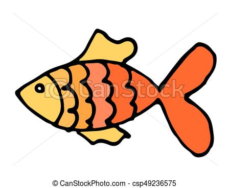 450x369 Vector Aquarium Fish Silhouette Illustration. Colorful Vectors