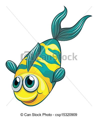 393x470 Illustration Of An Aquatic Fish On A White Background Vector