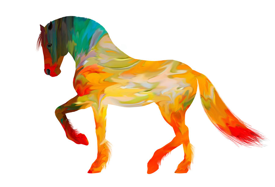 900x612 Colorful Horse Clip Art