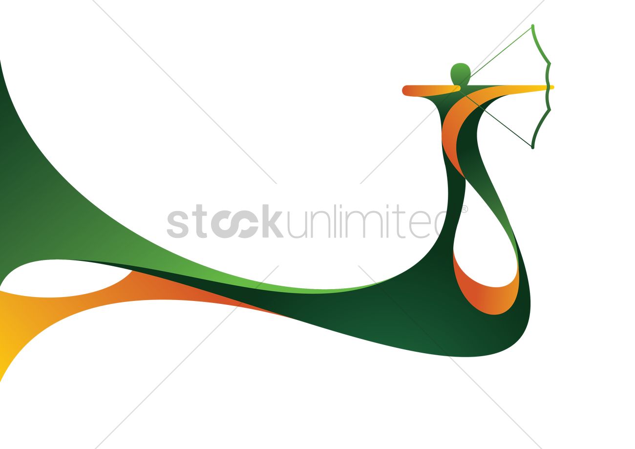 1300x919 Abstract Design Of An Archer Vector Image
