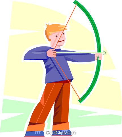 430x480 Young Archer Royalty Free Vector Clip Art Illustration Vc099854