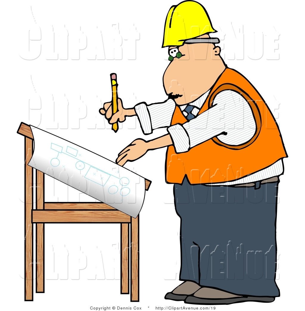 1024x1044 Avenue Clipart Of An Architect Drawing Blueprints By Djart