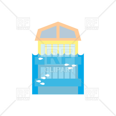 400x400 Flooding Building. Flood House. Royalty Free Vector Clip Art Image