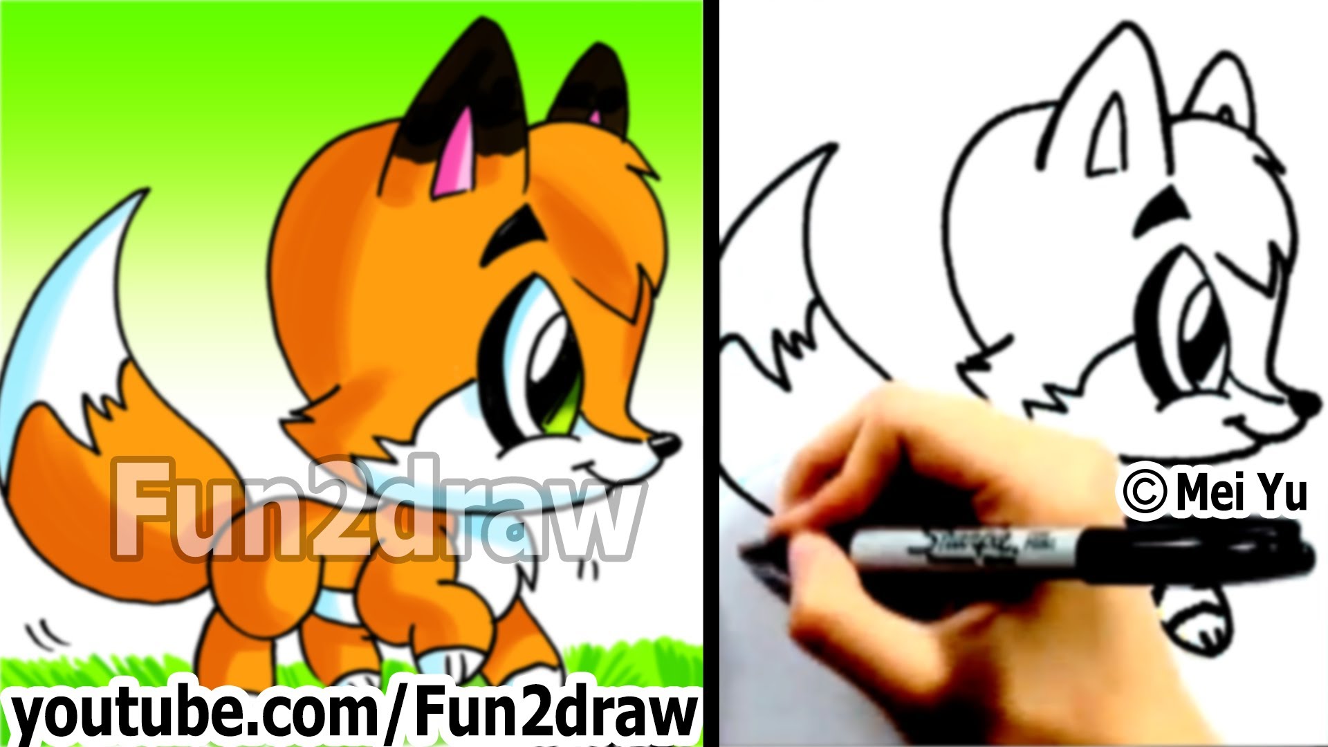 1920x1080 How To Draw A Cartoon Fox