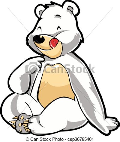 400x470 White Polar Bear Illustration Vector Clipart