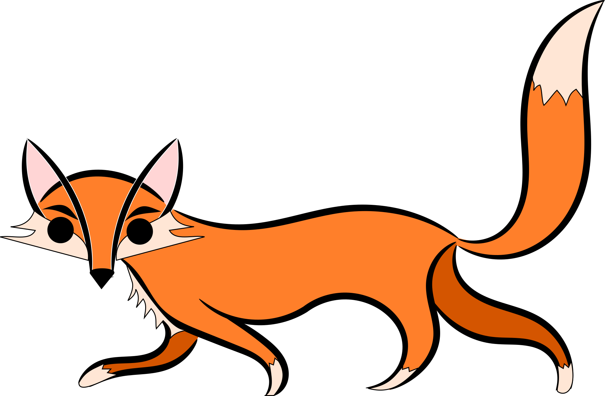 2000x1309 Clip Art Clip Art Of A Fox