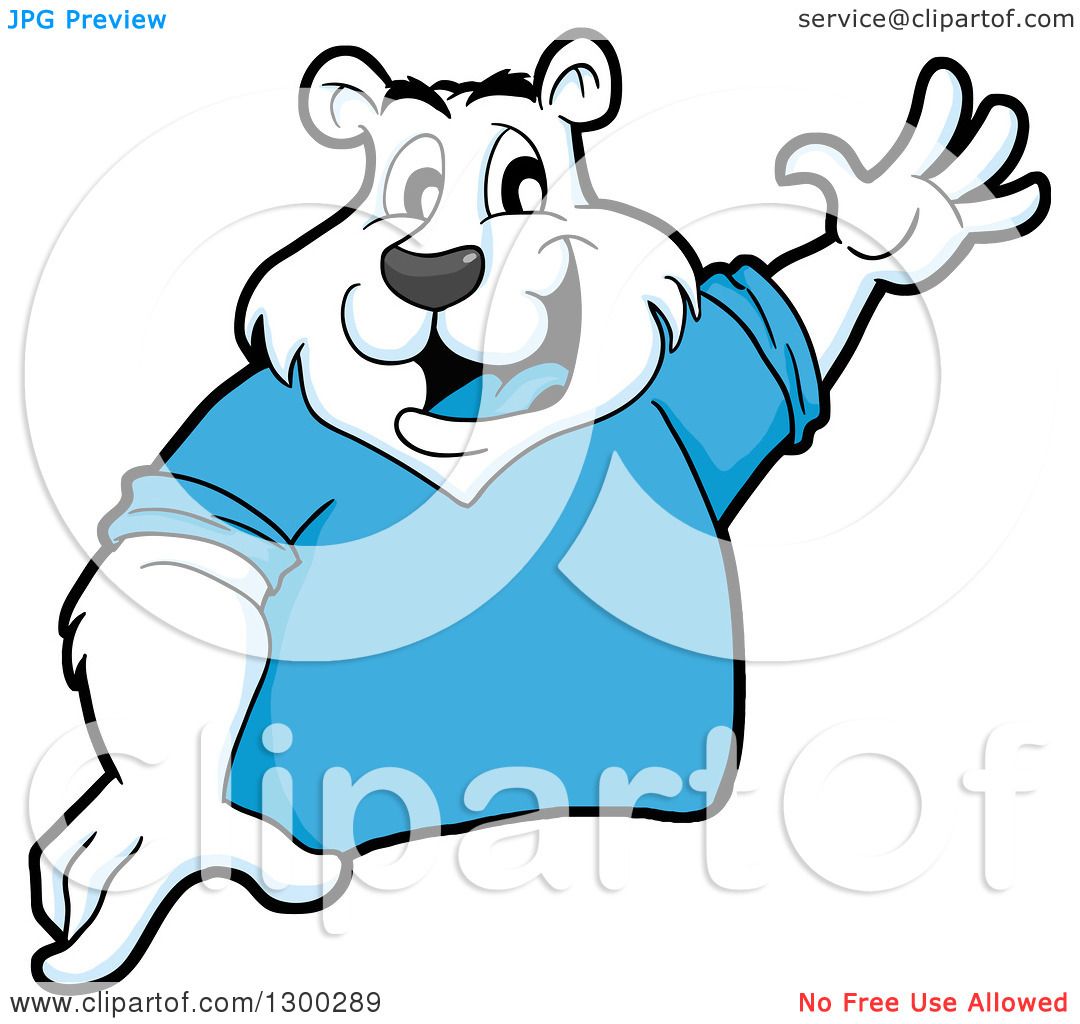 1080x1024 Clipart Of A Cartoon Polar Bear Mascot Presenting