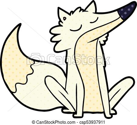 450x411 Cartoon Wolf Vector Clip Art