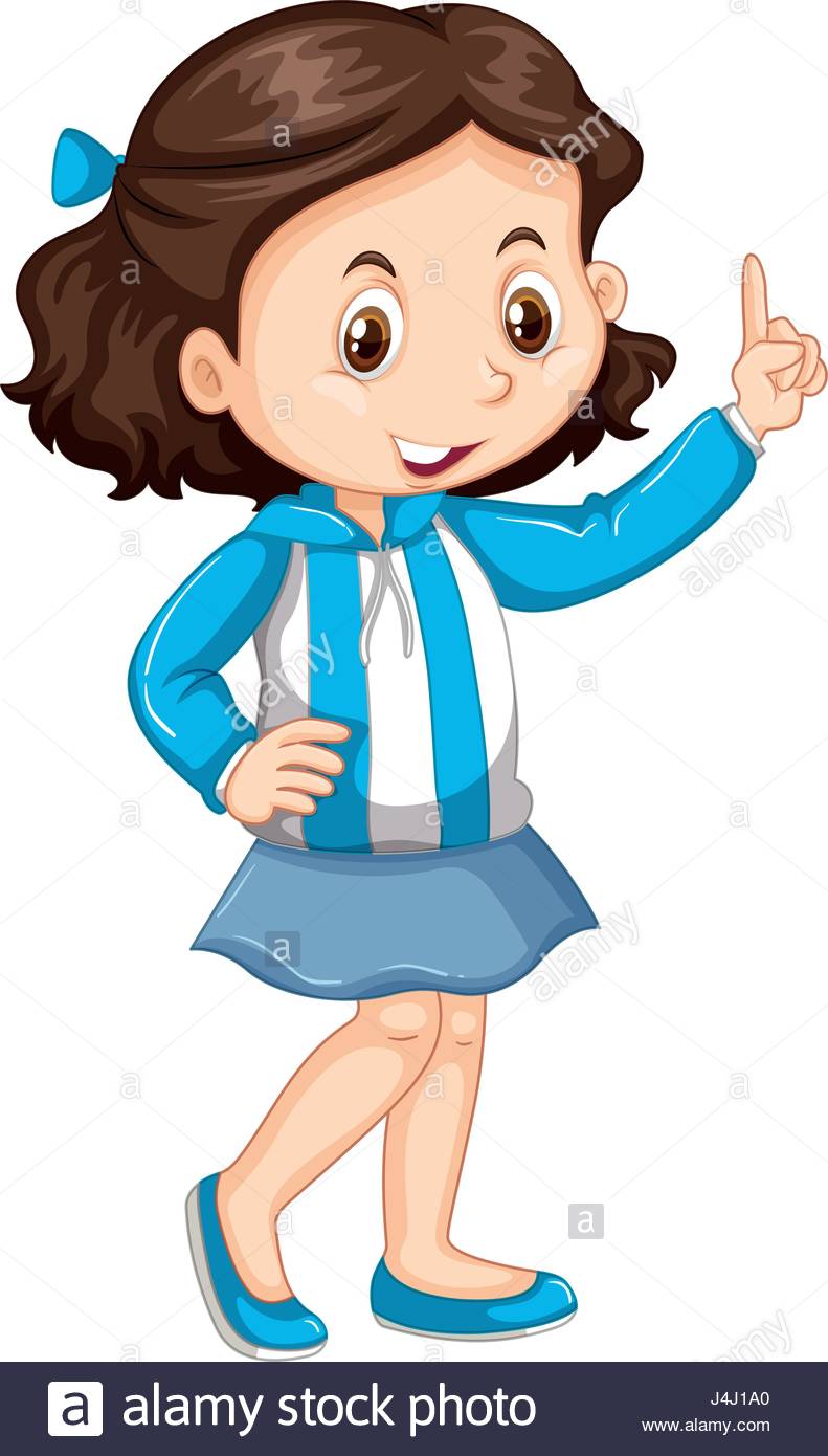 791x1390 Argentina Girl In Blue And White Striped Jacket Illustration Stock