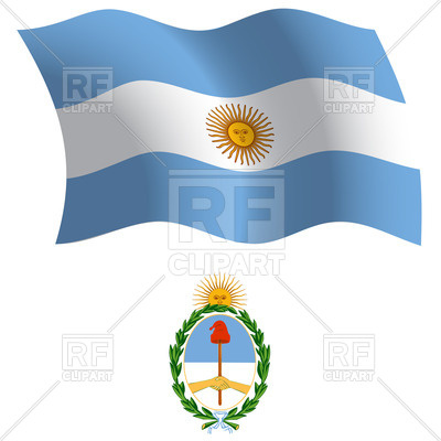400x400 Argentina Wavy Flag And Coat Of Arms Royalty Free Vector Clip Art