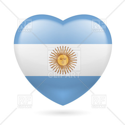 400x400 I Love Argentina. Heart With Flag Design Royalty Free Vector Clip