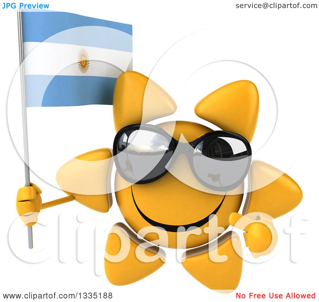 1080x1024 Clipart Of A 3d Happy Sun Character Wearing Shades, Holding