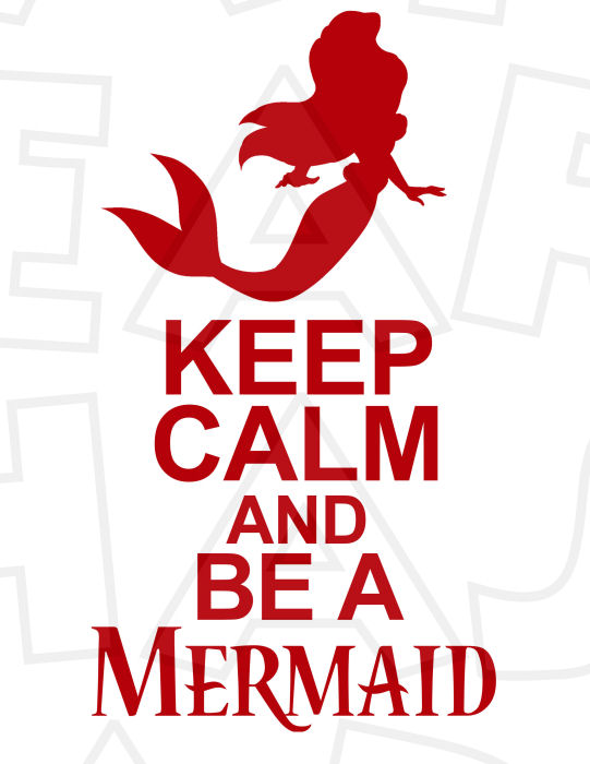 541x700 Ariel Keep Calm And Be A Mermaid Instant Download Digital Clip Art