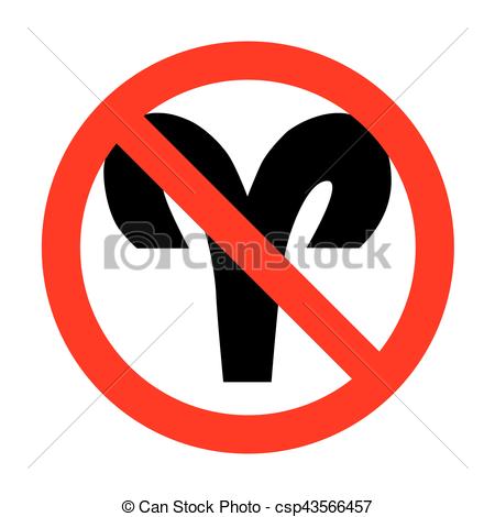 450x470 No Aries Sign Illustration. Clipart Vector