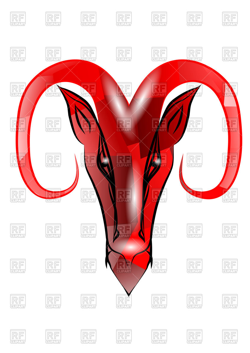 849x1200 Red Aries Sign Royalty Free Vector Clip Art Image