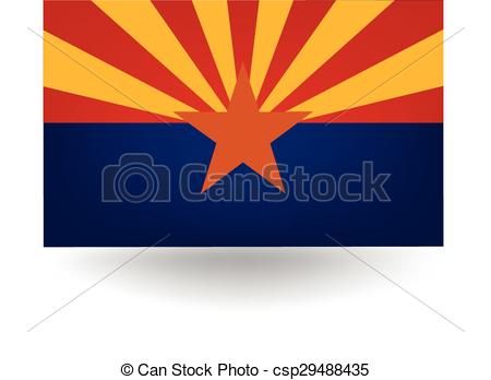 450x348 Arizona State Flag. Official Flag Of The State Of Arizona. Vectors