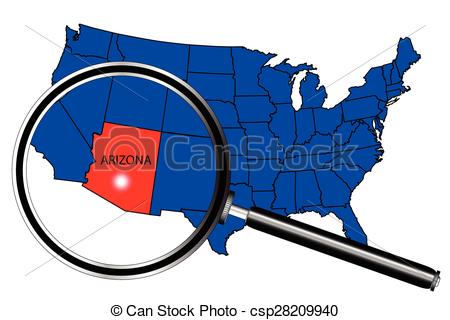 450x320 Arizona State Outline Set Into A Map The United States