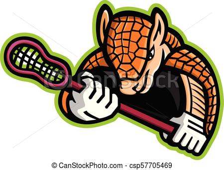 450x342 Armadillo Lacrosse Frnt Mascot. Mascot Icon Illustration